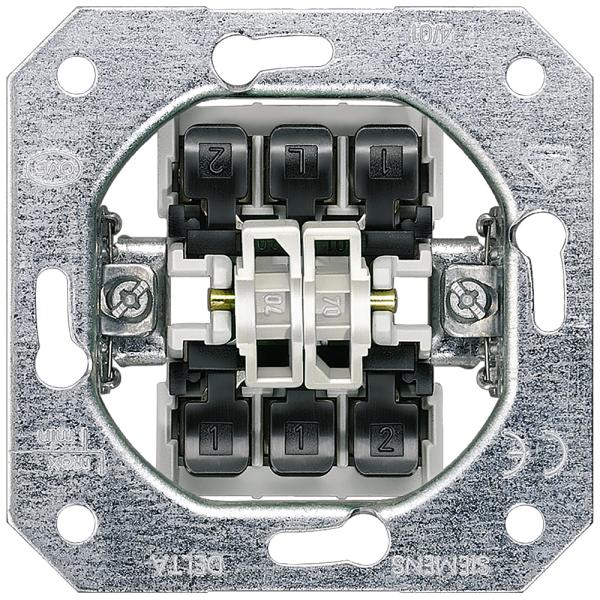 Doppel-Wechselschalter 10A 250V SIEMENS UP 5TA2118 (4001869038032)
