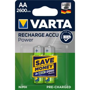 2 Varta Akkus Recharge Accu Power Mignon Aa 2.600 Mah 05716101402 (4008496745937)