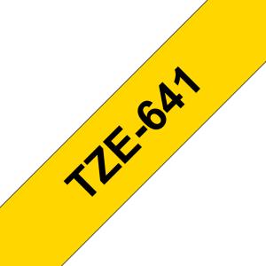 TZe-641 Schriftbandkassette laminiert 18 mmx8 m schwarz auf gelb BROTHER TZE641 (4977766686716)