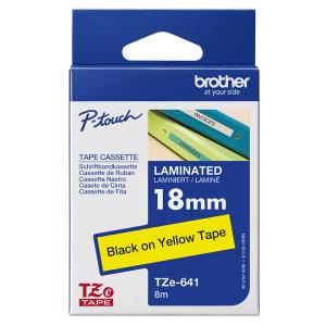 TZE-641 GELB/SCHW LAM. 18MM (8M) BROTHER TZ-641 BESCHRIFTUNGSBAND TZE641 (4977766686716)