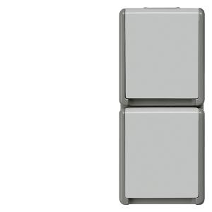Steckdose 2-fach AP IP44 senkr. SIEMENS schutzkontakt 5UB4723 (4001869052069)