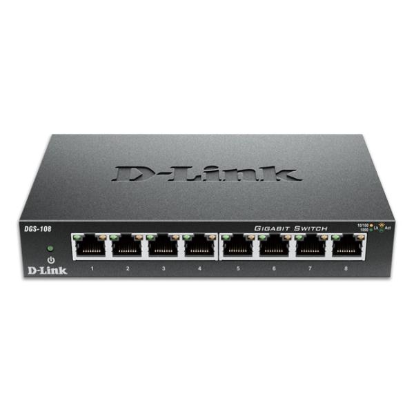 8-Port Gigabit Switch D-LINK Layer2 DGS-108/E (0790069368240)