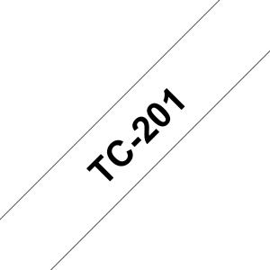 TC-201 Schriftbandkassette laminiert 12 mmx7,7 m schwarz auf weiß BROTHER TC201 (4977766050524)