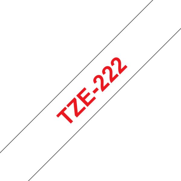 TZe-222 Schriftbandkassette laminiert 9 mmx8 m rot auf weiß BROTHER TZE222 (4977766685115)