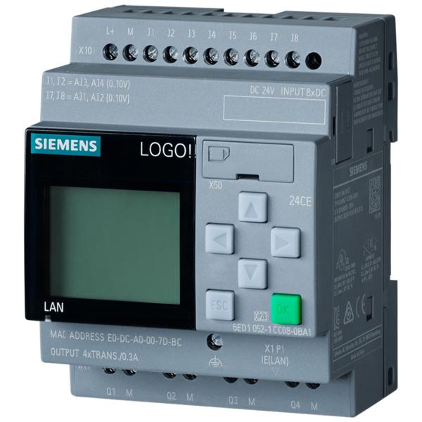 6ED1052-1CC08-0BA2 LOGO! 24CE SIEMENS 24CE, Logikmodul, Display SV/E/A 6ED10521CC080BA2 (4034106034498)