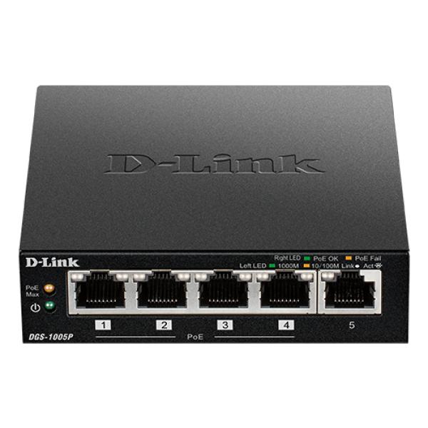 5-Port PoE Gigabit Switch D-LINK Layer2 DGS-1005P/E (0790069440984)