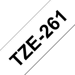 TZe-261 Schriftbandkassette laminiert 36 mmx8 m schwarz auf weiß BROTHER (4977766685528)