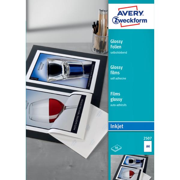 Inkjet Folien, A4, klar, Stärke 0, 17 mm AVERY Zweckform 2501 (4004182025017)