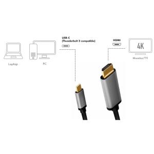 USB Kabel, USB-C - HDMI-A Stecker, 1, 8 m LogiLink CUA0101 (4052792062212)