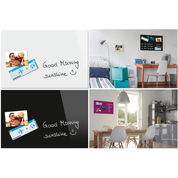 Glas-Magnettafel, (B)600 x (H)400 mm, weiß Be!Board B1200 (4057521000121)