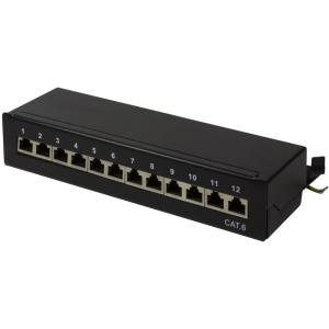 LogiLink Desktop Patch Panel Kat.6, geschirmt, 12 Port, grau NP0017A (4052792032994)
