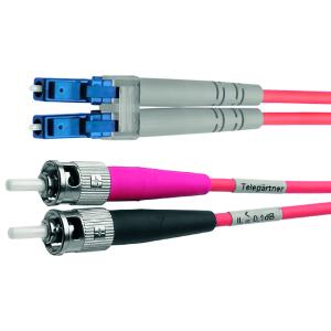 Telegärtner LWL Patchkabel, 2 x ST - LC-Duplex, OM3, 1 m 100012090 (4018359327101)