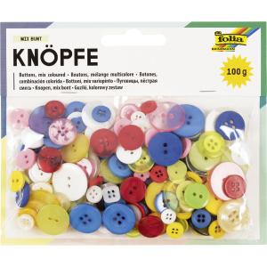 Knöpfe-Mix, 100 g, farbig sortiert folia 12899 (4001868074017)