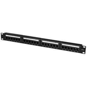 LogiLink 19' Patch Panel Kat.6, 24-Ports, schwarz, 1HE NP0004 (4260113562093)