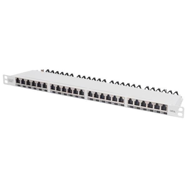 19' Patch Panel Kat.6, Klasse EA, 24 Port, schwarz DIGITUS DN-91624S-SL-EA (4016032341369)