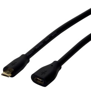 Micro USB 2.0 Verlängerungskabel, 2, 0 m, schwarz LogiLink CU0123 (4052792047189)