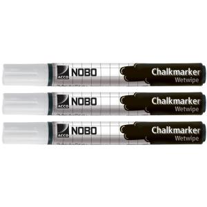 Kreidemarker, nass abwischbar, weiß nobo 34438398 (5016812383984)