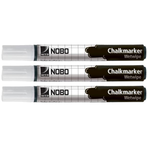 Kreidemarker, nass abwischbar, weiß nobo 34438398 (5016812383984)