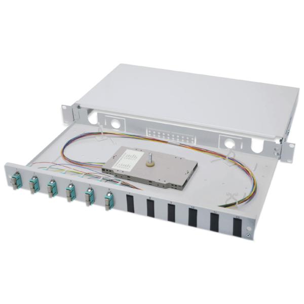 19' Glasfaser LWL Spleißbox, OM3, bestückt, 12 x SC DIGITUS DN-96321/3 (4016032278351)