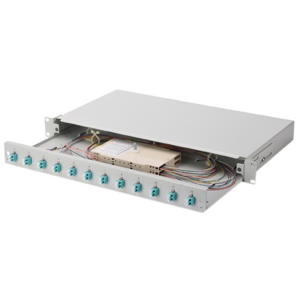 19' Glasfaser LWL Spleißbox, OM3, bestückt, 24 x LC DIGITUS DN-96332/3 (4016032278474)