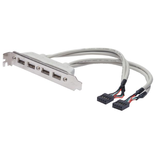 USB 2.0 Slotblech, 4 x USB Port, 0, 25 m DIGITUS AK-300304-002-E (4016032283454)