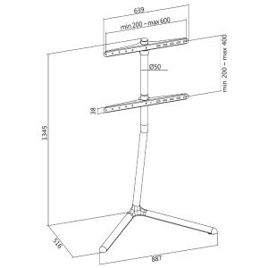 TV-Ständer, für 124, 46 - 177, 80 cm, V-Fuß, schwarz LogiLink BP0079 (4052792055443)