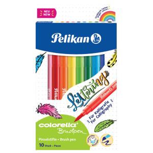 Fasermaler Colorella Brushpen 10 Farben 0,8 8 mm sortiert PELIKAN 100435924 (4012700814579)