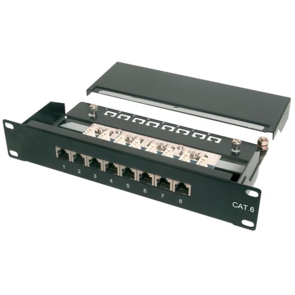 10' Patch Panel Kat.6, Klasse E, 8 x RJ45, 1 HE DIGITUS DN-91608S (4016032241577)