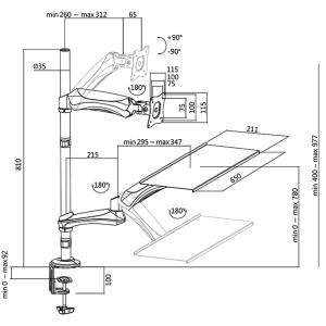 Sitz-Steh Arbeitsplatz, für 1 Monitor, schwarz LogiLink BP0030 (4052792045741)