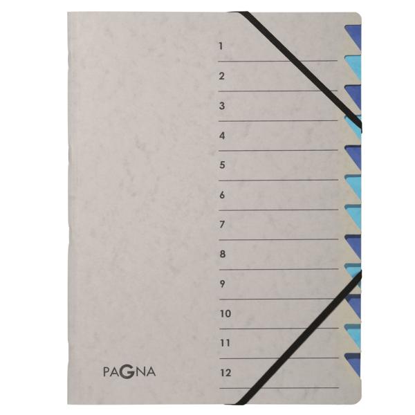 Ordnungsmappe 'Easy Grey', A4, 12 Fächer, grau / blau PAGNA 44312-02 (4013951014510)