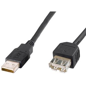 USB 2.0 Verlängerungskabel, schwarz, 3, 0 m DIGITUS AK-300200-030-S (4016032283119)