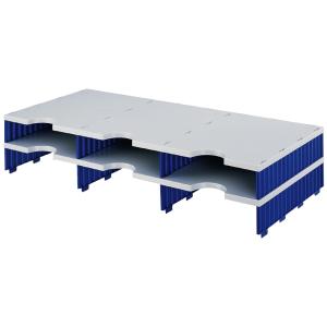 Aufbaueinheit doc trio, 6 Fächer, blau/ grau styro 268-1302.38 (7612176105453)
