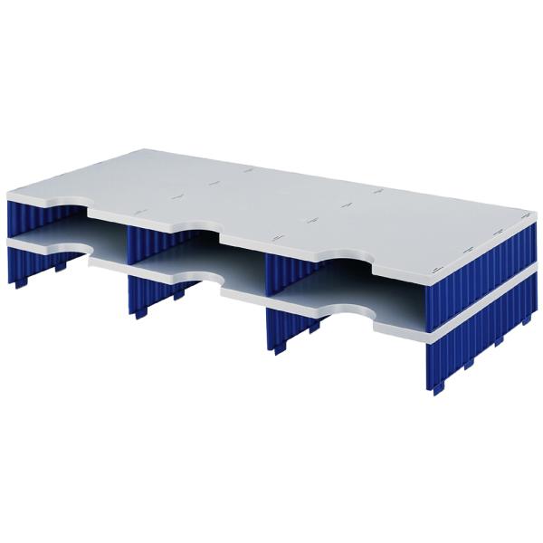Aufbaueinheit doc trio, 6 Fächer, blau/ grau styro 268-1302.38 (7612176105453)