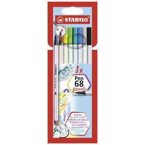 Premium-Filzstift mit Pinselspitze für variable Strichstärken Pen 68 brush 12er Pack mit 12 verschiedenen Farben STABILO