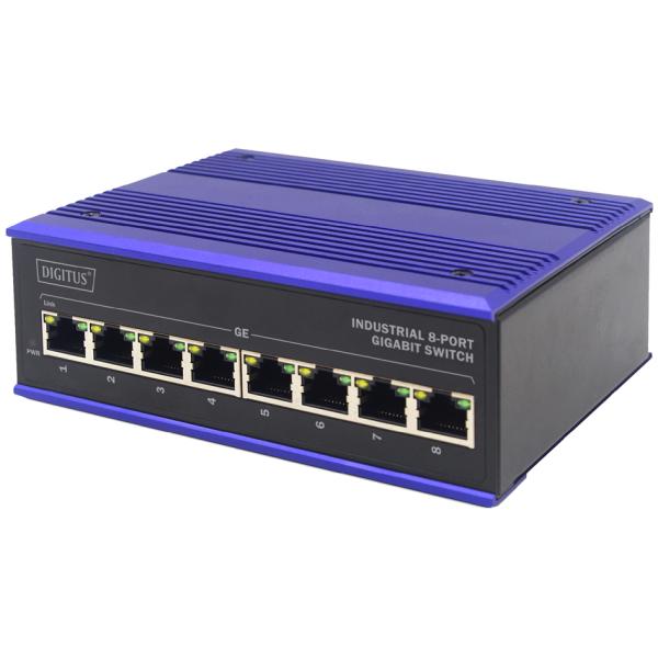 Industrial Gigabit Switch, 8-Port, Unmanaged DIGITUS DN-651119 (4016032458845)