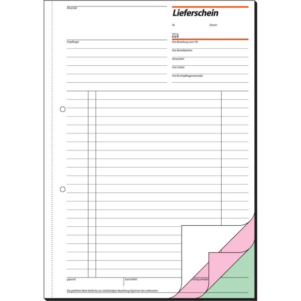 Formularbuch 'Lieferschein mit Empfangsschein', A5, SD sigel SD011 (4004360910524)