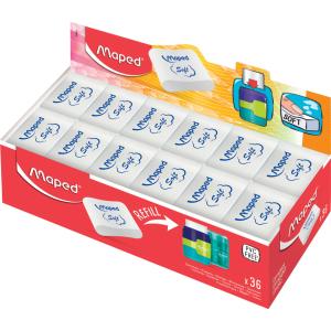 Kunststoff-Radierer Essentials Soft, weiß, 36er Display Maped 049411 (3154140494117)