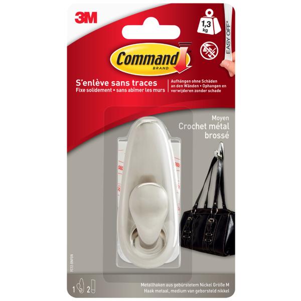 3M Metall-Haken 'Classic', Größe: S, silber Command FC11-BNFGN (5902658100291)