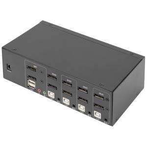 KVM Switch, 4 Port, Dual Display, 4K, DisplayPort DIGITUS DS-12882 (4016032478140)