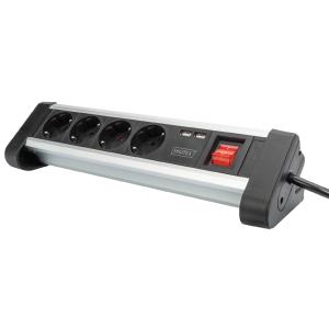 Steckdosenleiste, 4-fach, 2x USB, mit Schalter DIGITUS DA-70614 (4016032443216)