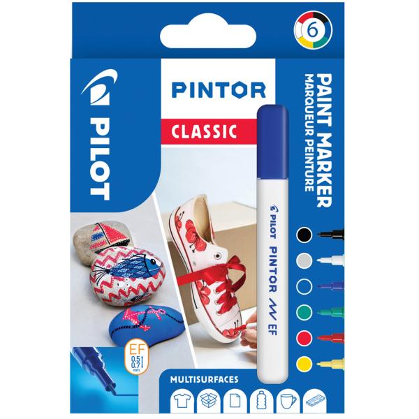 Pigmentmarker PINTOR, medium, 6er Set 'CREATIVE' PILOT 517436 (3131910517436)