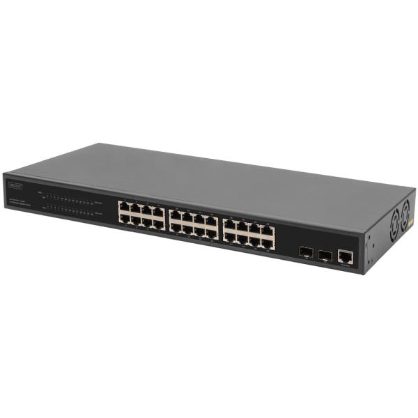 19' Gigabit Ethernet PoE Switch, 24-Port, managed DIGITUS DN-95359 (4016032486503)