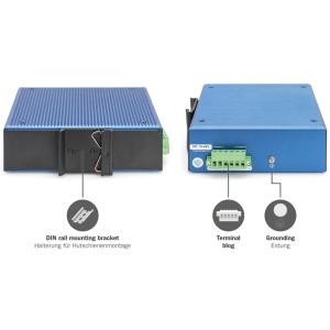 Industrial Gigabit Ethernet Switch, L2 managed, 16+2 DIGITUS DN-651158 (4016032490227)