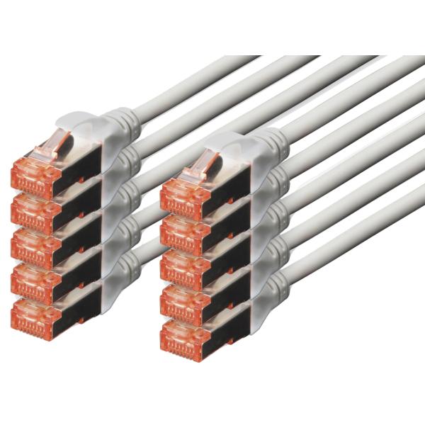 Patchkabel Kat. 6, S/ FTP, 0, 5 m, rot, Set DIGITUS DK-1644005-R-10 (4016032441564)