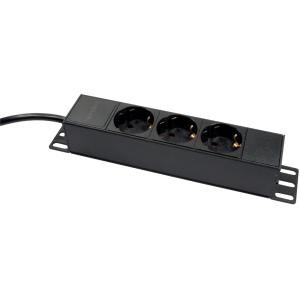 LogiLink 10' Steckdosenleiste, 3-fach, ohne Schalter, schwarz PDU3B01 (4052792026719)