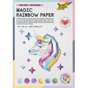 Folia Tonpapier Magic Rainbow Paper Farbsortiert 120 / 250 G/qm 12 Blatt 12049 (4001868125993)