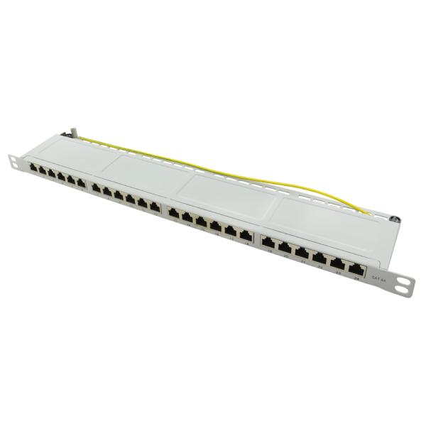 LogiLink 19' Patch Panel Kat.6A, 24 Port, schwarz, 0, 5 HE NP0063 (4052792050493)