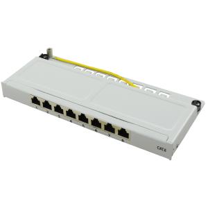 LogiLink Mini Patch Panel Kat.6, 8 Ports, lichtgrau, 0, 5 HE NP0077 (4052792050585)