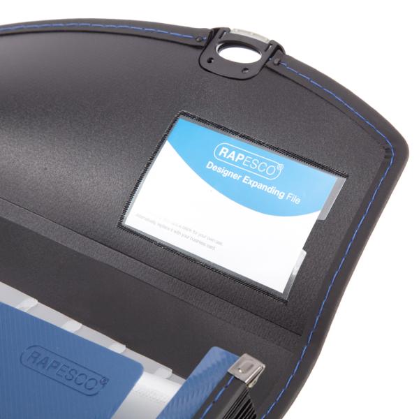 Fächertasche Designer, DIN A4+, 13 Fächer, blau RAPESCO 0681 (5018505170079)