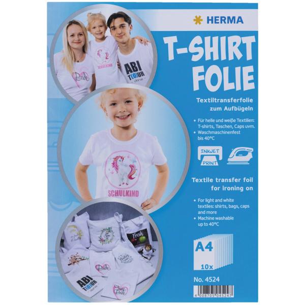 T-Shirt Transferfolie, DIN A4, helle Textilien, weiß HERMA 4524 (4008705045247)